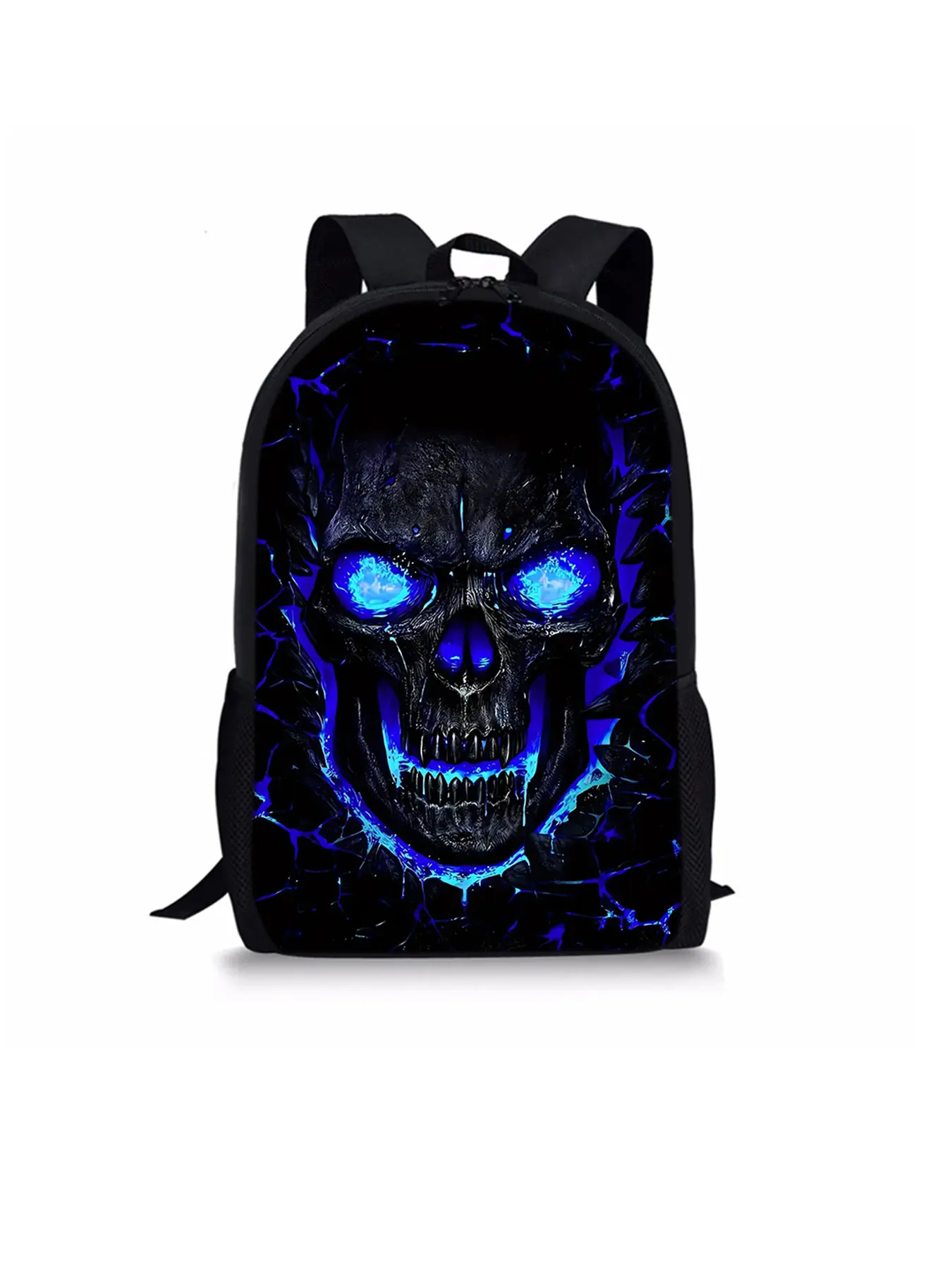 Skull pattern printed 17 inch height 44 cm single layer Led Casual Backpack