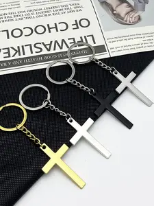 1 piece of simple double sided cross keychain pendant a creative punk Y2K hanging ornament keychain suitable for both men and women Keychain Accessories Jewelry