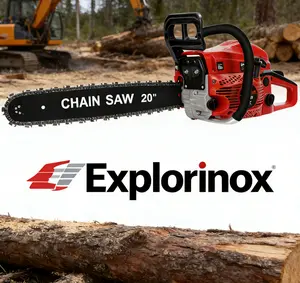Explorinox 20 Inch Gas Chainsaw 58CC 2-Stroke High-Power Logging Saw for Wood Cutting & Tree Trimming Handheld Cordless Chainsaw with 2200W Power