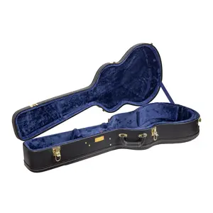 Crossrock Acoustic Guitar Case fits 12-Fret 00 Style Acoustic Guitar-Hard-Shell Wooden Case-Black