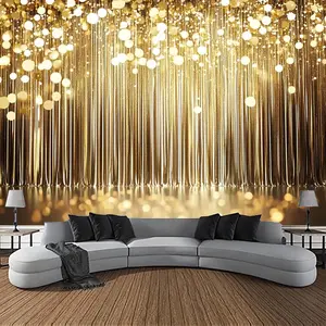 1pc 2D Flat Elegant Sparkling Golden Glitter Party Backdrop - Polyester, 39X59" to 83X118", Perfect for Weddings, Graduations, Birthdays, Proms, And More, Party Wall Decor | Glittery Party De Banners Ornaments White