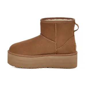 UGG Classic Mini Platform Boot 'Chestnut' Women's - Plush Sheepskin Interior Round Toe Winter Casual Wear Cozy Comfort Lightweight Flexible
