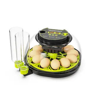 Incubator Eggs Automatic Egg Turning Temperature Humidity Display Built-in Egg Candler for Home Farming Hatching Chicken Poultry Biology Environments with 360° Transparent Observation and Automatic Water Replenishment