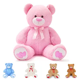 SNOWOLF 43" Giant Teddy Bear Big Stuffed Animal Bears with Red Love Heart Cuddly Soft Large Plush Toy for Kids Girlfriend Valentine's Baby Shower Multicoloured, Romantic,summervibes