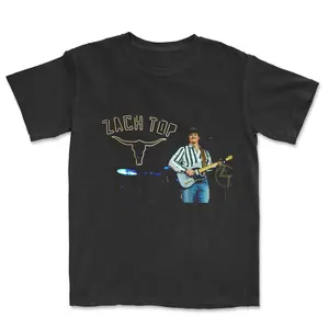 Vintage Zach Graphic Tee, Zach Casual Merch, 80's Country Music Shirt, Graphic Tee, Gift T-shirt ,Unisex Cotton Top Menswear Womenwear Streetwear Cotton Comfort Shortsleeve Casual