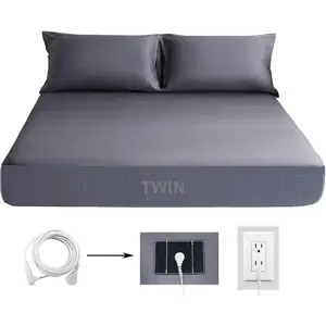Grounding Sheets  Grounding Fitted Sheet  Fiber Grounded Bed Sheets Cotton Earth Sheet with Cord (39"x75"x14",Grey)
