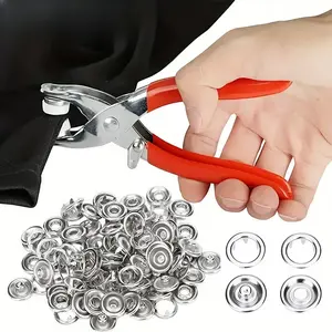 Professional Multi-Function Hand Tool Kit, Metal Button Fixer Fabric Punch Pliers, DIY Bag Clothing Accessories Tool, Non-Slip Grip Corrosion-Resistant Stainless Steel, Heavy Duty Craft Sewing Essential, Sewing Tools, Sewing Supplies