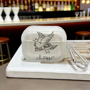 L-Lil Peep's Iconic Tattoos Protective Case Cover for Apple AirPods 1/2/3/4/pro/pro2, Headphone Accessories, Tpu Texture, Lightweight & Durable, Anti-Scratch, Shockproof
