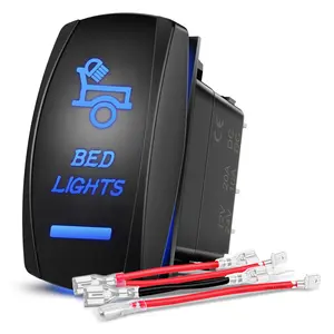Nilight Illuminated 5-Pin SPST Rocker Switch, Laser Etched On/Off Control, 20A/12V 10A/24V ABS Plastic Bed/Light Bar Switch, Simple Install for Trucks, Boats, Campers Lighting Outdoor summervibes