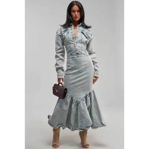 DENIM FOR DAYS MAXI DRESS