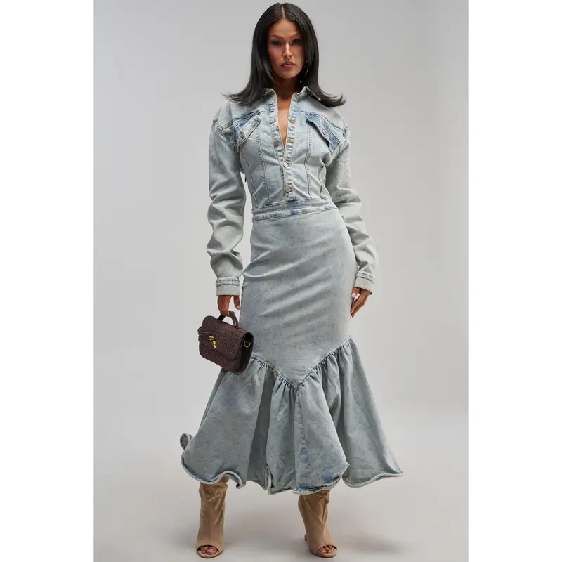 DENIM FOR DAYS MAXI DRESS
