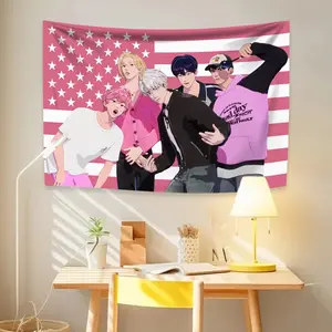 Kpop Virtual Boy Group Poster Tapestry PLAVES American Flag Home Decor Wall Hanging Cloth Bedroom Dorm Background Concert Banner