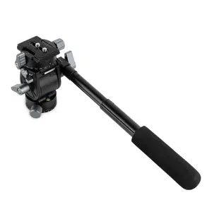 SmallRig Video Head for Vertical/Horizontal Shooting, Tripod Pan Tilt Fluid Head with Telescopic Handle and Switchable QR Plate for Arca, Max Load 5kg / 11Ibs for Camcorder, Mirrorless, DSLR - 3457B