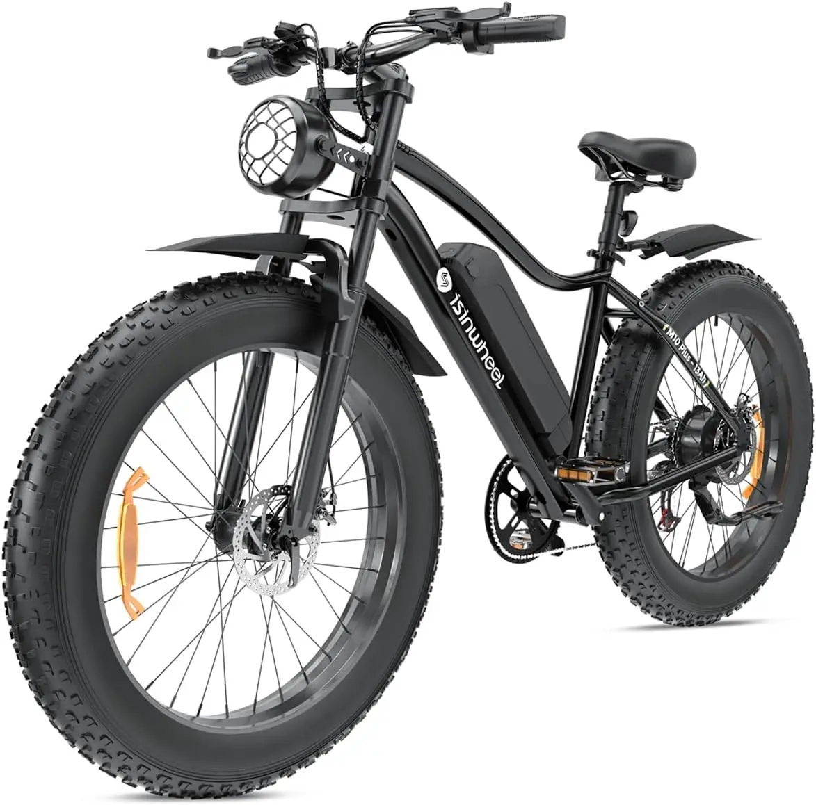isinwheel M10Plus Electric Mountain Bike for Adults, 26"*4.0 Fat Tire Ebike with 48V 13Ah Removable Battery, 1000W Peak Motor Electric Bicycle, 120KM Pas Range & 45KM/H Speed, 7 Speed for Snow