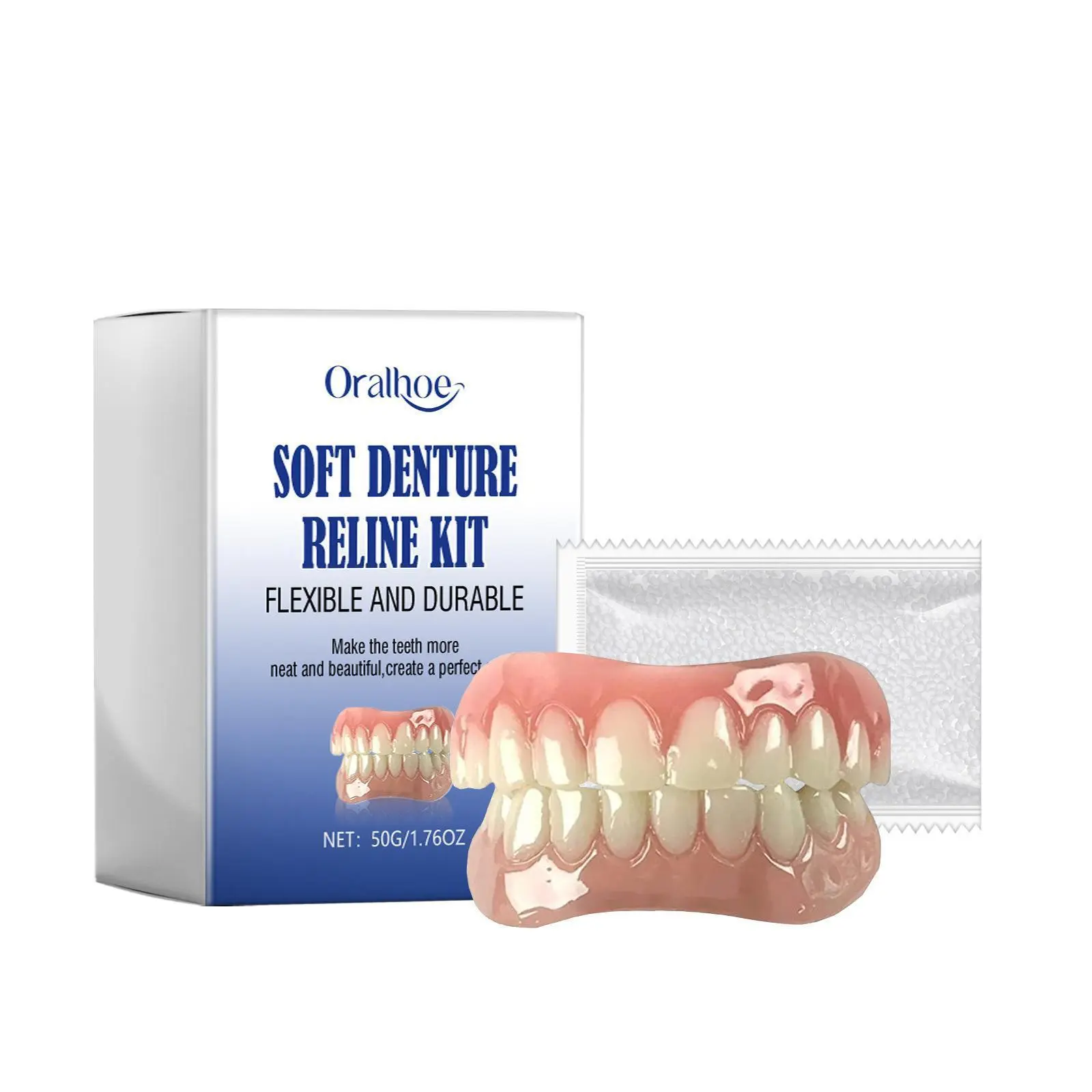 2pcs Teeth Modification Denture Set Teeth Modification Gap Filling Denture Set Teeth Correction Denture Kit