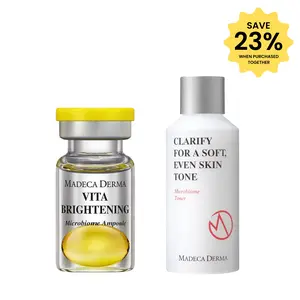 [Madeca Derma] 2X BRIGHTENING BOOST SET (5 pcs of Vita Brightening Microbiome Ampoules + Microbiome Balancing Toner) - Dark spots & hyperpigmentations