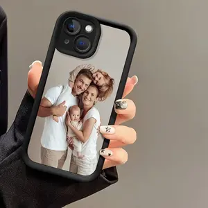 Custom wedding commemorative photo black phone case/protective cover, compatible with iPhone 11, 13, 14, 15, 16, 17 Air Pro Max; clear, stylish, colorful, cute, minimalist; matching phone case; kawaii custom design; personalized, unique; perfect gift for