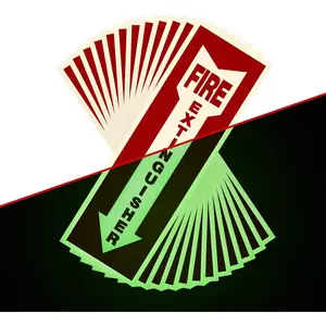 Fire Extinguisher Signs,Safety Sign Sticker glow in the dark 12 Pack 4" X 12" Durable Self Adhesive, Waterproof and UV Protected,for Home, Office or Boat