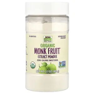 NOW Foods Organic Monk Fruit Extract Powder, Zero-Calorie Sweetener, 3.7 oz (105 g)