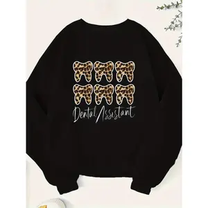 Dental Assistant Leopard Print Teeth Sweatshirt
