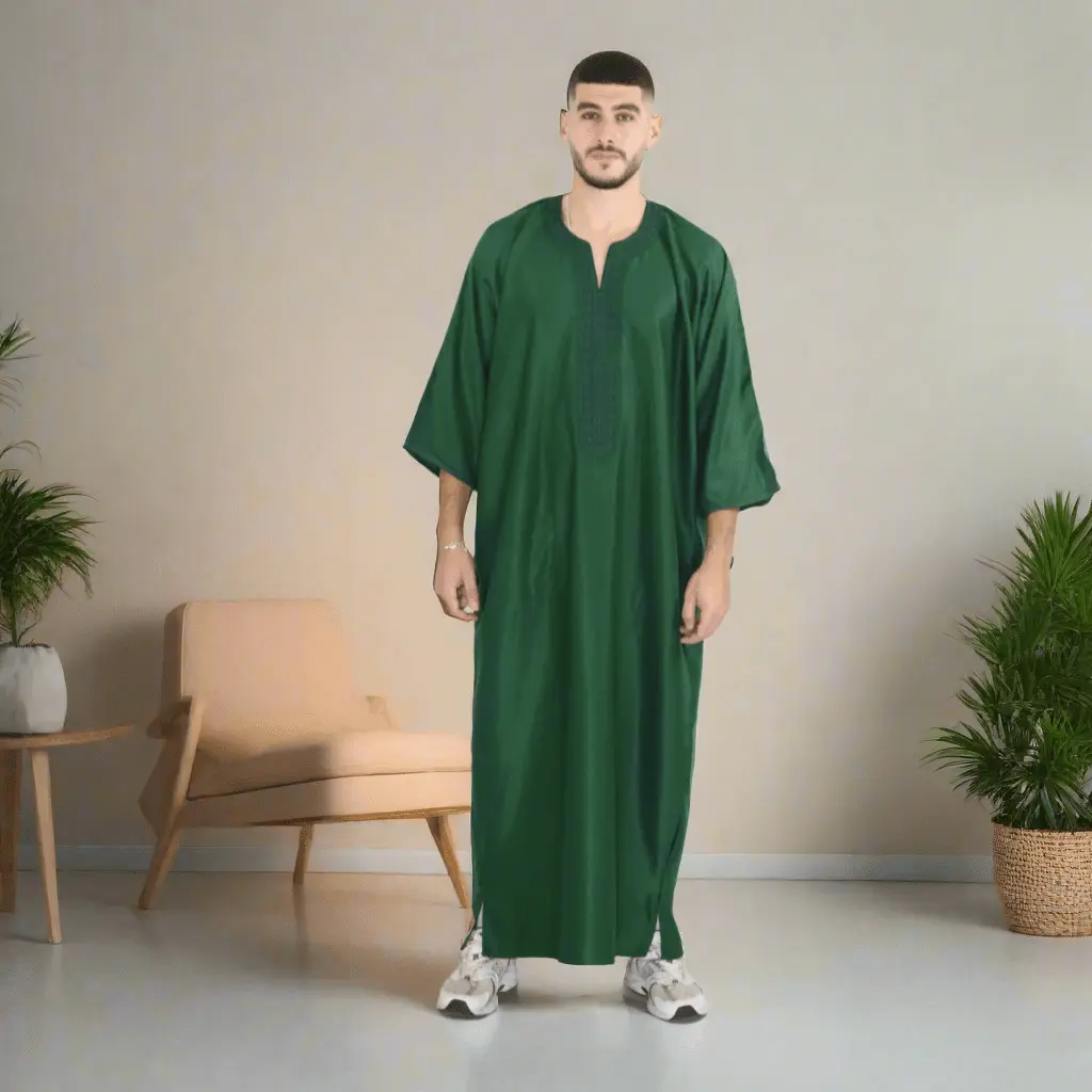 Moroccan Gandoura Green