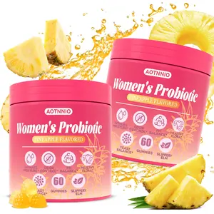 Feminine Probiotics Gummies with Slippery Elm and Prebiotics&Lactobacillus Probiotic Blend - Pineapple Gummies 60 Counts Summervibes