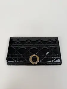 Pre-owned Dior Christian Cannage Patent Leather Wallet