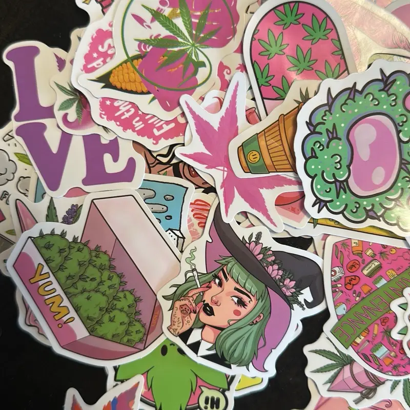 50 Girly Green Gardening Stickers - Vibrant garden & Plant Designs for Decor & Gifts