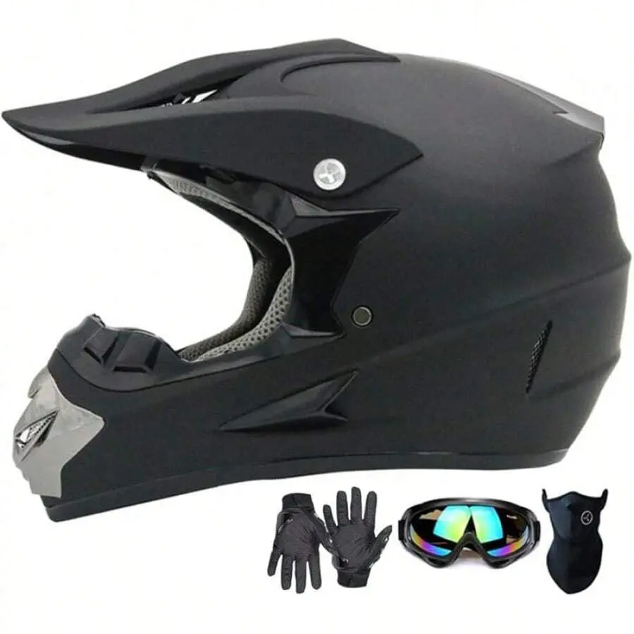 Off-Road Motocross Helmet with Detachable Visor, Lightweight Breathable Design, Sun Protection for Mountain Bike & Rally Car Use
