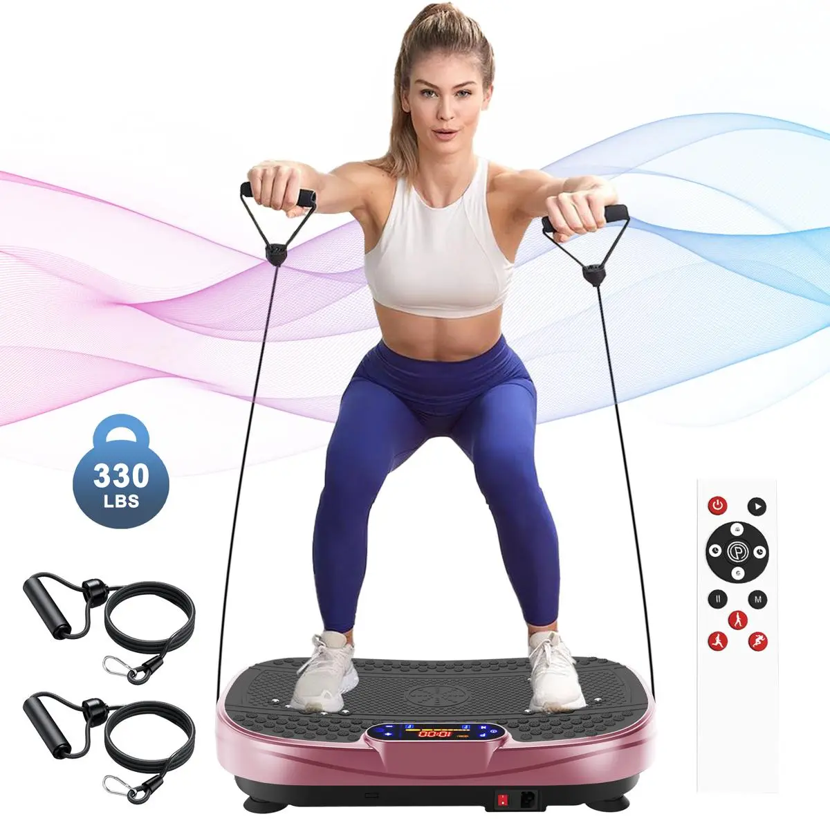 【SAVEYOUR】Vibration Plate Home Exercise Equipment, 330LBS Muscle Building Vibration Trainers, Plate Vibration Trainers for Full Body Workout, Sport Gym Fitness Platform, Shaker Plate