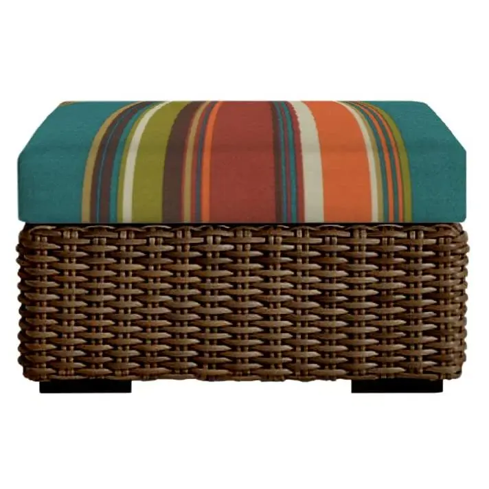 RSH Decor Foam Ottoman Cushion All-Weather Spun Fabric Outdoor Cushion Water-Resistant 24x20x4 Teal