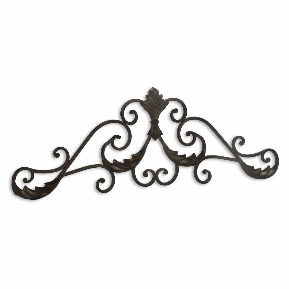 Metal Hand-Mounted Brown Curved Rustic Door Topper Wall Decor for Entryway