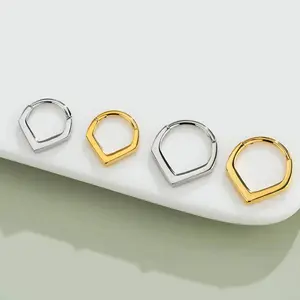 OUFER 16G Thick V-Style Robust Septum Ring - Body-Safe Nose Piercing Jewelry, Durable Edgy Body Jewelry Accessory with Bold Angular-Line Design for Daily Wear
