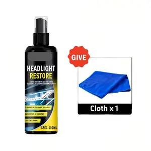 2pcs Car Headlight Restoration Polishing Kit - Professional Headlight Cleaner & Scratch Remover, UV Protection, Easy to Use for Cloudy, Yellowed, Faded Headlights, Restores Clear Shine in Minutes