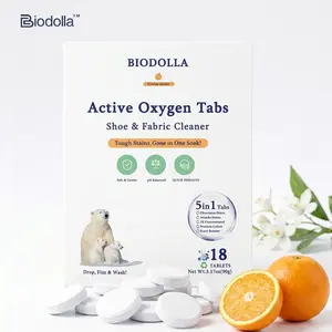 【Summervibes】Biodolla Active Oxygen Cleaning Tabs - No Scrub Shoe & Fabric Stain Remover, Whitening & Deodorizing (18 Tabs)