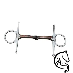 Artesanales Garcia Copper Inlay Full Cheek Snaffle Bit - Gentle Control & Maximum Response for Horse Riding - Stainless Steel with Copper Inlays