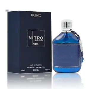 Dumont Nitro Blue Pour Homme EDP Men's Perfume - 100ml, Aromatic Woody, Citrus Spicy, Bold Radiant Fragrance with Lemon Blend, Long Lasting Scent, Day-Night Use, Men's Fashion Essential