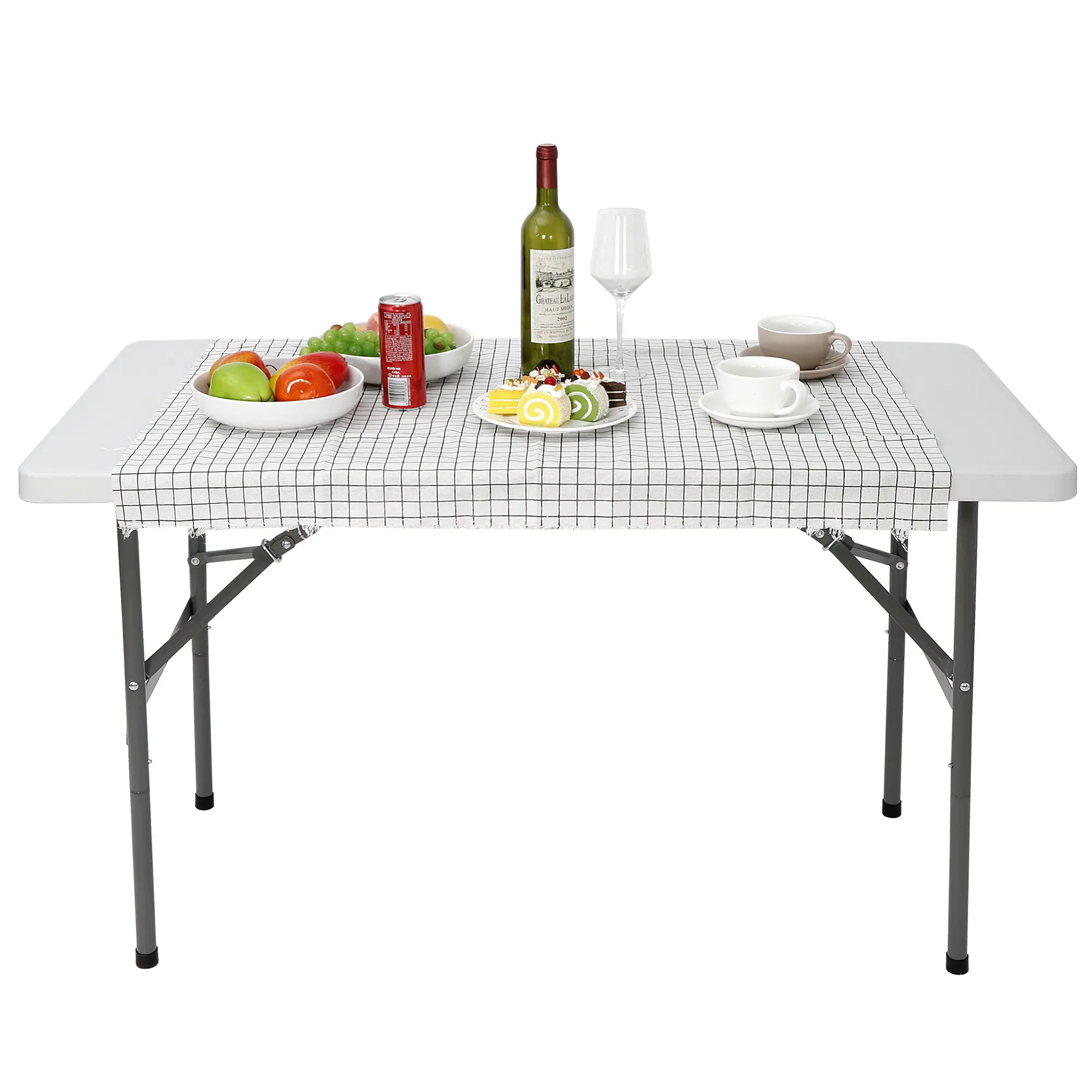 Segawe 4FT Folding Plastic Picnic Table - Lightweight, Weatherproof, Sturdy HDPE-Steel Top (48x24in), Quick-Fold Portable Outdoor Table for Indoor Dining, Patio Use, Lightweight Outdoor Table, Portable Outdoor Tables