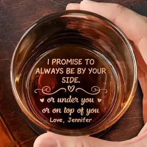 I Promise To Always Be By Your Side High quality laser High quality laser engraved whiskey glasses, Personalize your handwriting Gifts for couples, Home Decor & Gifts, Funny gift for men and women, Drinkware, Halloween