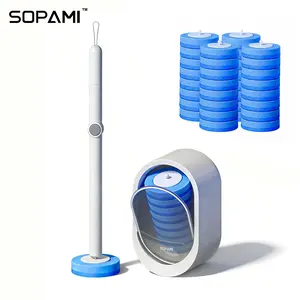 SOPAMI Toilet Scrubber Kit with Disposable Flower Pads Effortless Cleaning No Pre-Cleaning Required Ideal for Bathroom Hygiene & Home Sanitation Brush