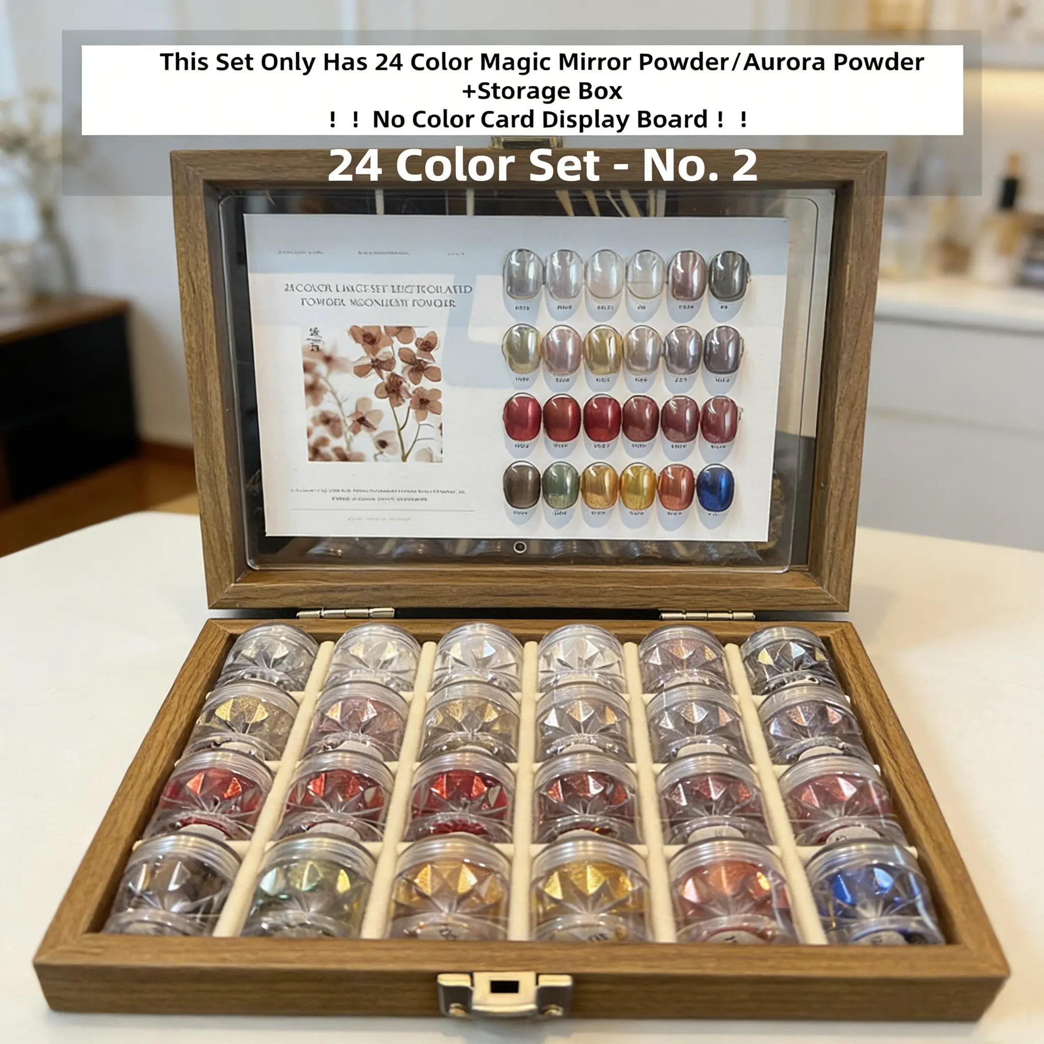 24 Color High-End Magic Mirror Nail Powder, Ultra-Bright DIY Nail Art & Accessories, Nail Art Design, Party Nails, Gemstone Nail Powder with Storage Box, Nail Decoration Supplies, Nail Art Supply, Nail Art Products