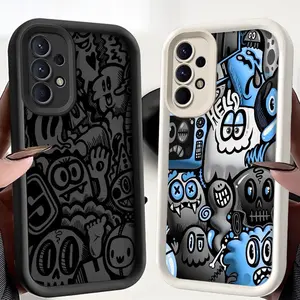 Phone Case for Samsung Galaxy A16 A34 A12 A14 A32 A23 A26 A56 A15 A51 A73 A53 A54 Soft Cover S Super Cool Black Graffiti