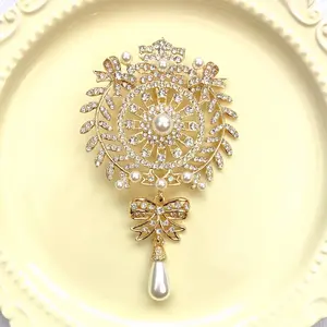 Golden Brooch-DIY Accessory – Extra Connector & Charm Parts for Beaded Crafts | Add-On Piece for Bracelets & Car Hangers