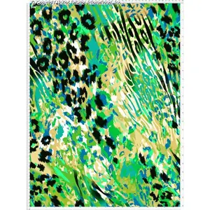 Chiffon Printed Trophy Leopard Print Fabric Sheer Woven Animal Print Light Weight Dress Fabric Top Fabric Sewing Fabric Chiffon by the Yard