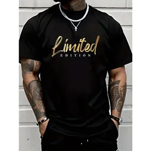 Men's Geometric Graphic T-Shirt, Short Sleeve Round Neck Lightweight Regular Fit Casual Menswear Tee for Everyday Wear