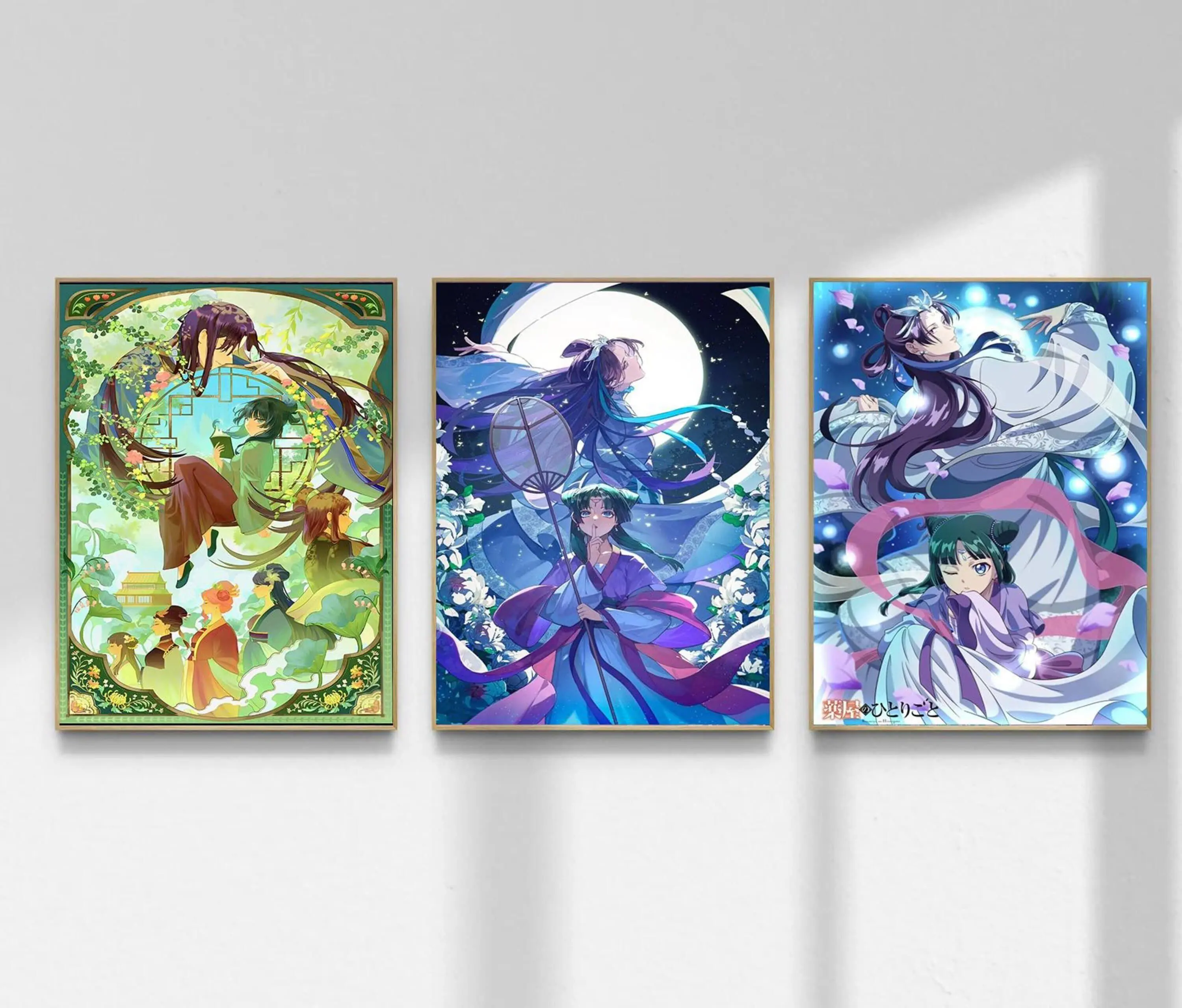 The Apothecary Diaries Poster Set, Maomao and Jinshi Anime Wall Art, Kusuriya no Hitorigoto Manga Print, Japanese Palace Decor