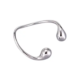 Teardrop Ends Cuff Bracelet - 304 Stainless Steel