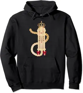Drawn magical knitting dolly, queen with crown Pullover Hoodie - Elizabethtej Shop 78B0BQGC9QS5