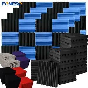 6/12/24/48PCS 12"X12"X1" Acoustic Foam Panel Wedge Studio Soundproofing Wall Tiles , For Reading Room Meeting Room Study Library Club Cinema Music