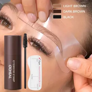 Single Color Eyebrow Powder Stamp Lazy Eyebrow Drawing Waterproof And Sweat-Proof Non-Smudge Natural Long-Lasting Eyebrow Define Powder Eyebrow Powder Eyebrow Card * 10 Eyebrow Brush * 2 Set